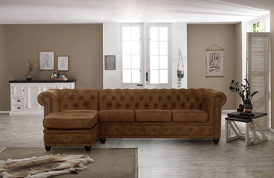 Home affaire Chesterfield-Sofa Rysum L-Form, Chesterfield-Optik günstig online kaufen