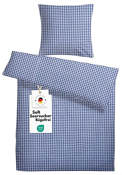 Carpe Sonno Bettwäsche Seersucker 135x200 155x220 Sommer Bügelfrei Baumwoll günstig online kaufen