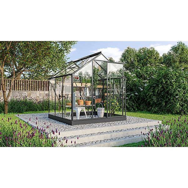 Vitavia Gewächshaus Triton 3800 Schwarz 3,8 m² inkl. Fundamentrahmen günstig online kaufen