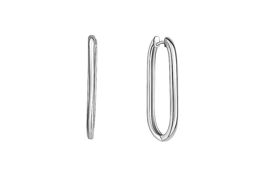 Zeeme Paar Creolen Silber 925 rhodiniert oval 31mm lang günstig online kaufen