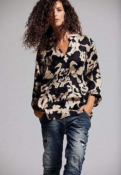 Andijamo-Fashion Schlupfbluse MODERN FLOWER Abstrakter Print in Schwarz und günstig online kaufen