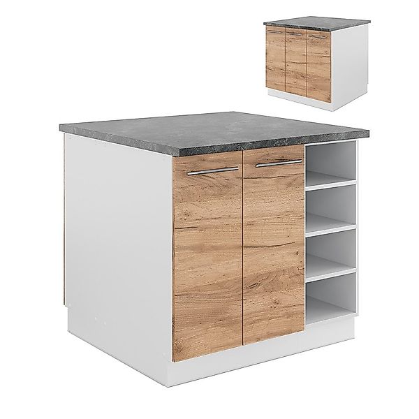 Vicco Unterschrank Fame-Line, Goldkraft Eiche/Weiß, 90 günstig online kaufen