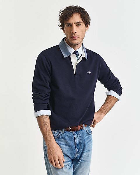 Gant Langarm-Poloshirt REG CHAMBRAY HEAVY RUGGER günstig online kaufen