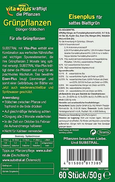 Substral Pflanzenstärkungsmittel Substral Dünger-Stäbchen für Grünpflanzen günstig online kaufen