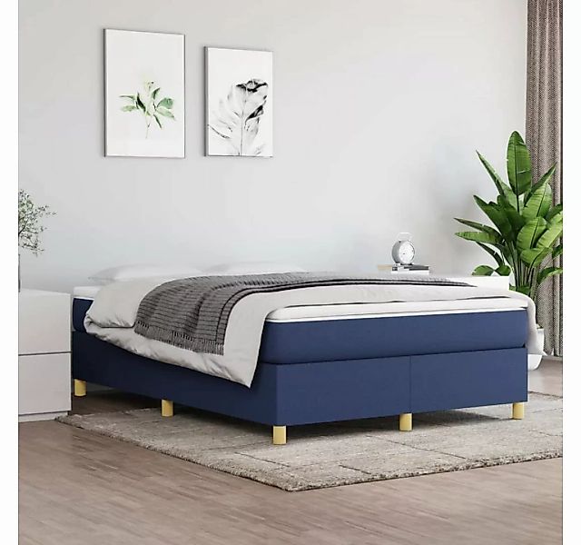 furnicato Bett Bettgestell Blau 140x200 cm Stoff günstig online kaufen