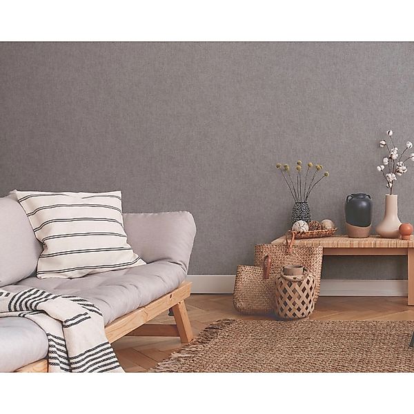 Livingwalls Tapete Uni Grau 53 cm x 10,05 m AS-373951 günstig online kaufen