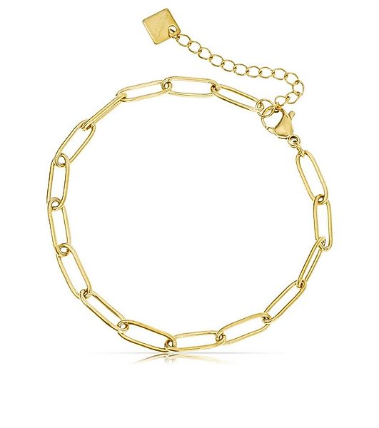 Made by Nami Edelstahlarmband Damen Gold im Paperclip-Stil aus Edelstahl 16 günstig online kaufen