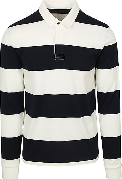 Steppin' Out Rugby Poloshirt Streifen Navy Weiß - Größe XL günstig online kaufen