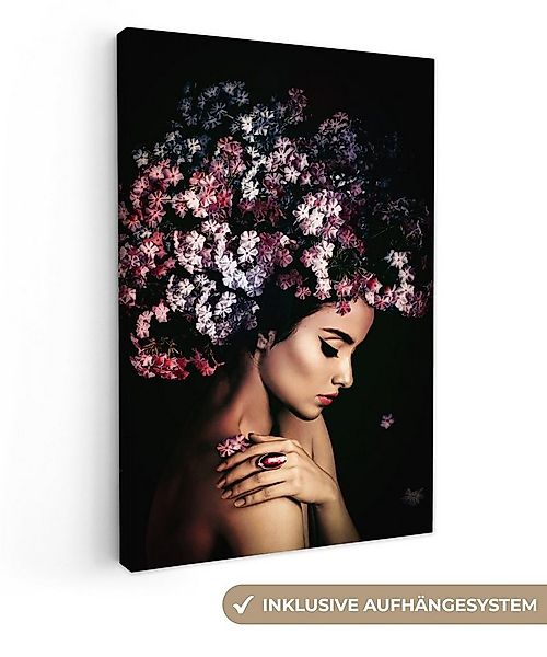 OneMillionCanvasses® Leinwandbild Blossom - Frau - Rosa - Luxus, Fotodruck günstig online kaufen