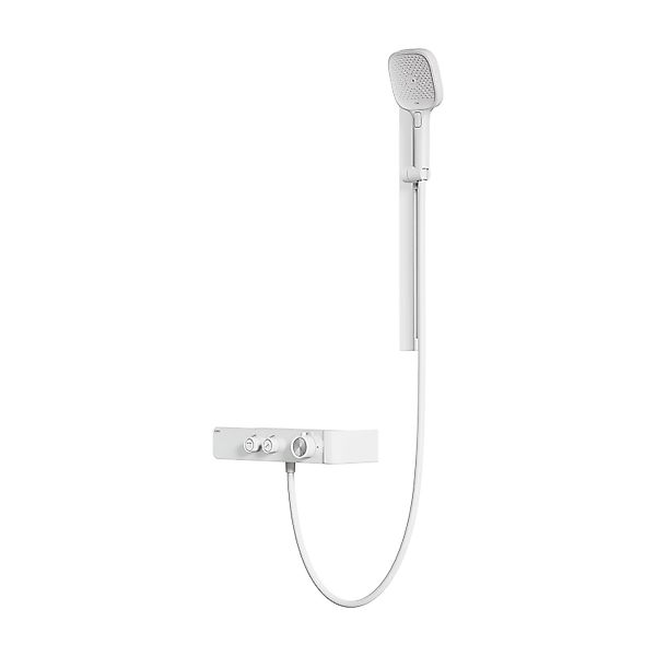 Emke Duschset mit Thermostat Weiß Matt Duscharmatur Komplettset Handbrause günstig online kaufen