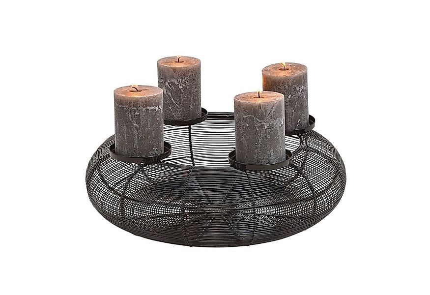 Macosa Home Adventskranz Silber Gold od. Schwarz Metall 38 cm modern, Elega günstig online kaufen