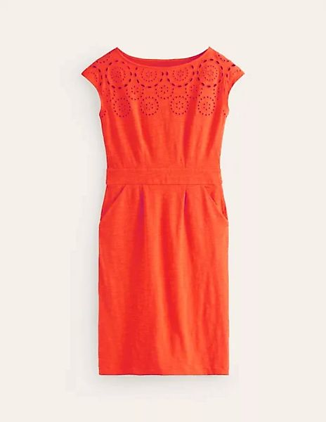 Florrie Jersey-Kleid mit Stickerei Damen Boden, Mandarinenorange günstig online kaufen