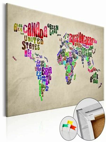 artgeist Pinnwand Bild Global Tournée (EN) [Cork Map] mehrfarbig Gr. 60 x 4 günstig online kaufen