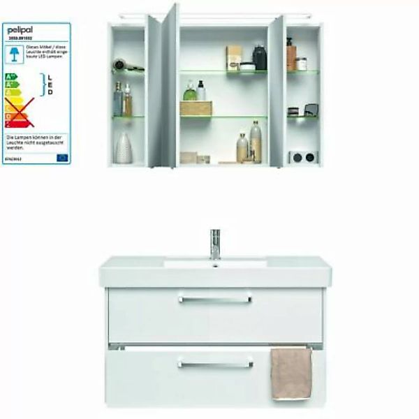 Lomadox Badmöbel-Waschplatz-Set FES-3050-66 Unterschrank in Hochglanz weiß günstig online kaufen