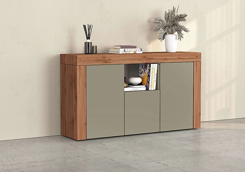 INOSIGN Sideboard "CHRONOS Breite 155 cm mit 3 Türen, 1 offenes und 6 gesch günstig online kaufen