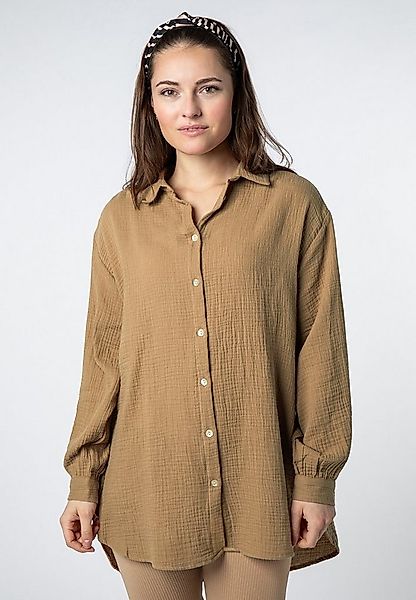 SUBLEVEL Langarmbluse Damen Musselinbluse langarm mit Kentkragen Oversizebl günstig online kaufen