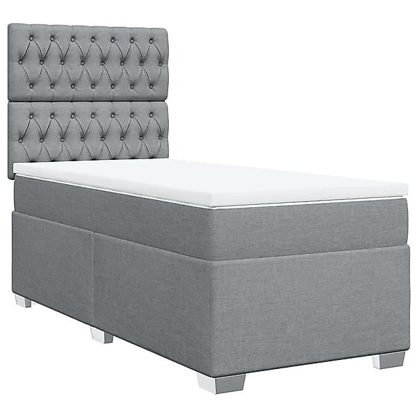 vidaXL Boxspringbett mit Matratze Hellgrau 90x190 cm Stoff 3292650 günstig online kaufen