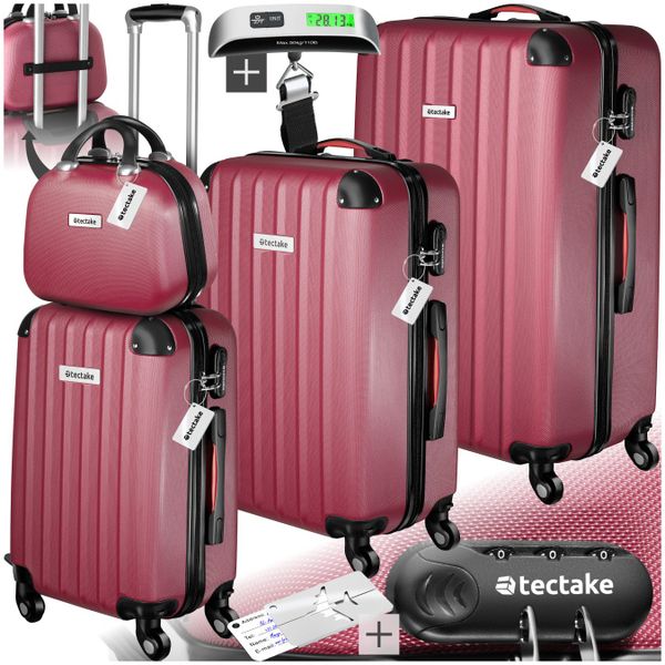 tectake Trolley Hartschalenkoffer-Set, 4 Rollen, 4-teilig, günstig online kaufen