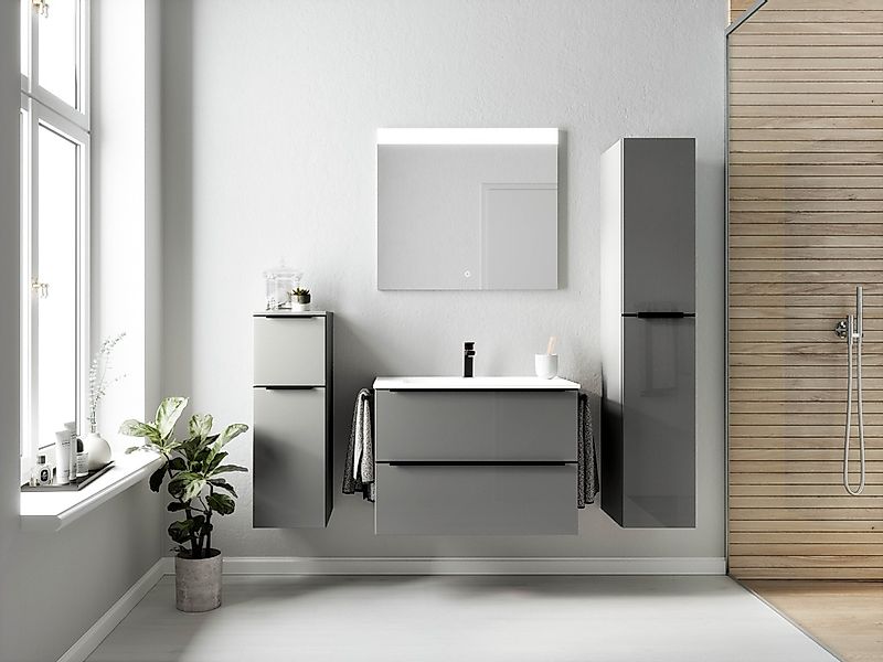 nobilia® Badmöbel-Set »Levere«, (2 St., vormontiert, mit Soft-Close), Hochg günstig online kaufen