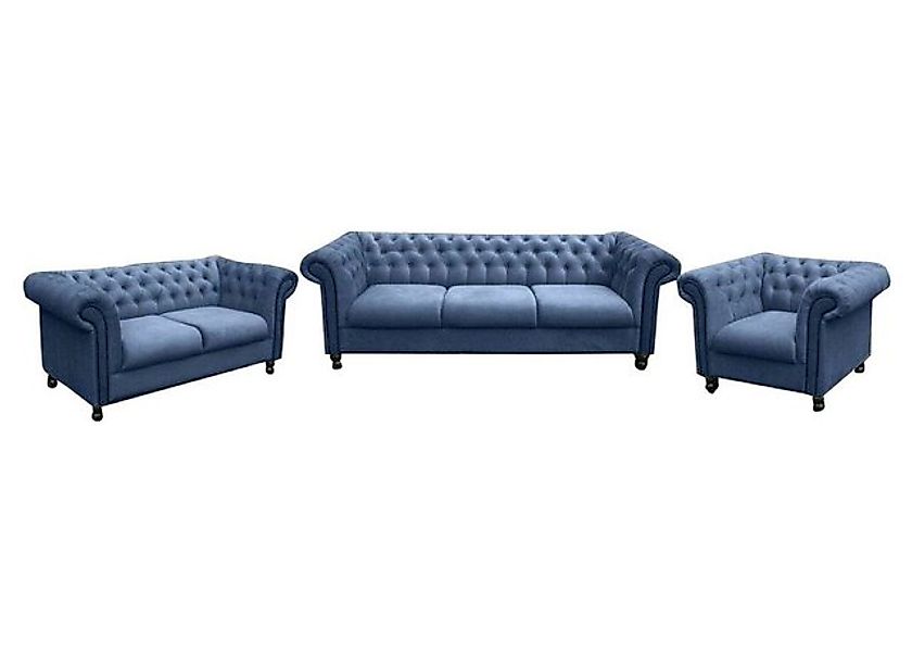 Xlmoebel Sofa Dunkle Chesterfield Couchgruppe Chesterfield Stil Wohnzimmer, günstig online kaufen