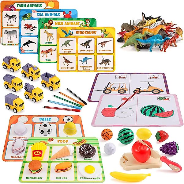 POPOLIC Lernspielzeug Montessori Sortier Spielzeug (Obst-Schnitt-Spiel günstig online kaufen
