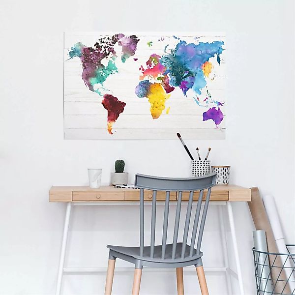 Reinders Poster "Weltkarte in Wasserfarben", (1 St.) günstig online kaufen