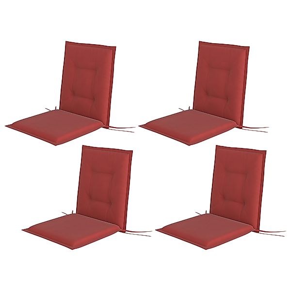 Outsunny 4er Set Sitzkissen 108 x 50 x 5 cm Stuhlkissen mit Bändern, Outdoo günstig online kaufen