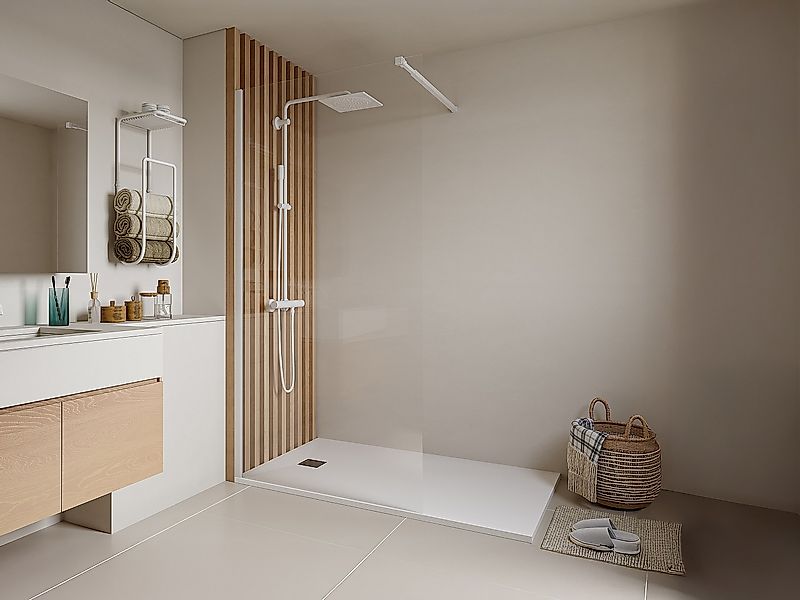 Duschtrennwand Seitenwand italienische Dusche - 120 x 200 cm - Weiß matt - günstig online kaufen