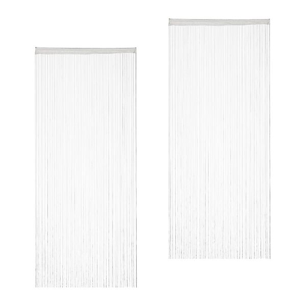 relaxdays Fadenvorhang 2er Set, Stangendurchzug, Polyester, günstig online kaufen