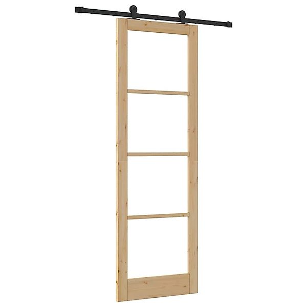 vidaXL Schiebetür ORKDAL Braun 78 x 232 cm Holz und Metall 3332107 günstig online kaufen