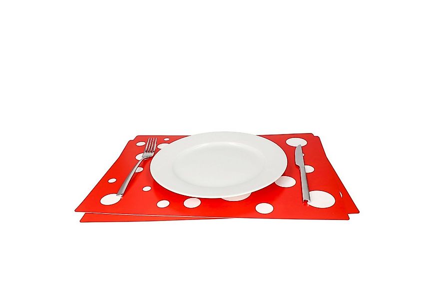 MamboCat Platzset 2er Set Tischset rot mit weißen Punkten 45 x 32 cm günstig online kaufen