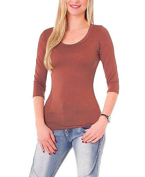 Muse Rundhalsshirt Basic T-Shirt Halbarm Skinny günstig online kaufen