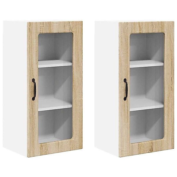 vidaXL Küchenschrank 2 Stk Sonoma-Eiche 40 x 31 x 80 cm Holzwerkstoff 88499 günstig online kaufen