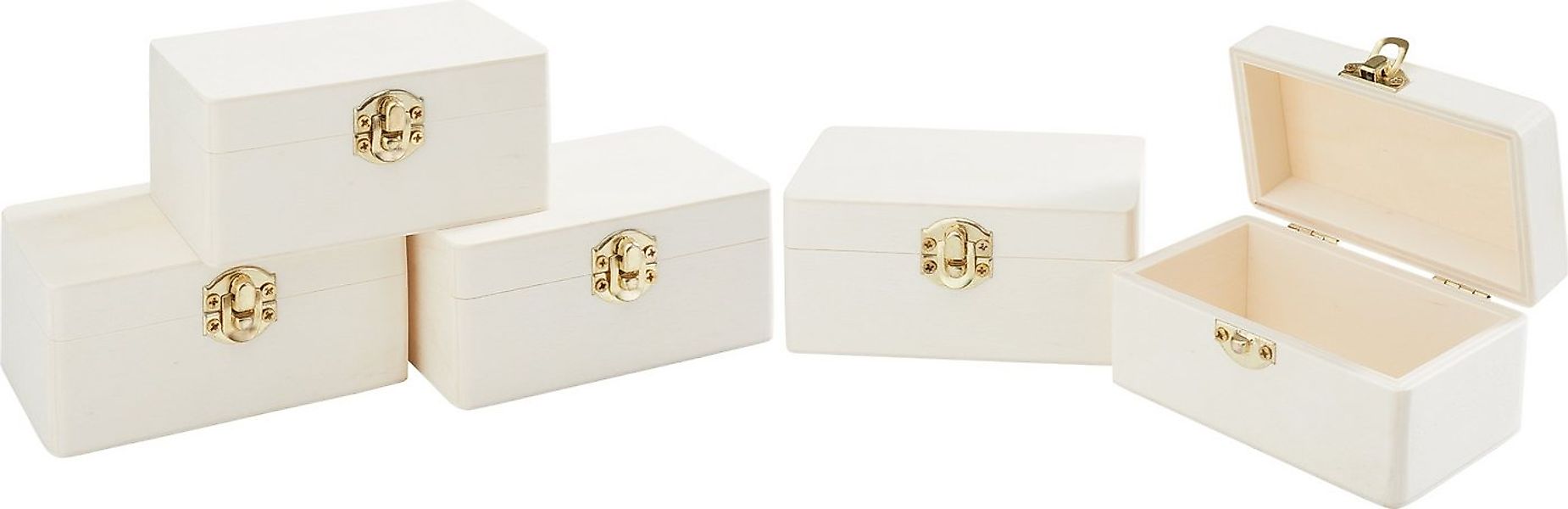 VBS Truhe Holzkästchen Rohholz, 5 Stück günstig online kaufen