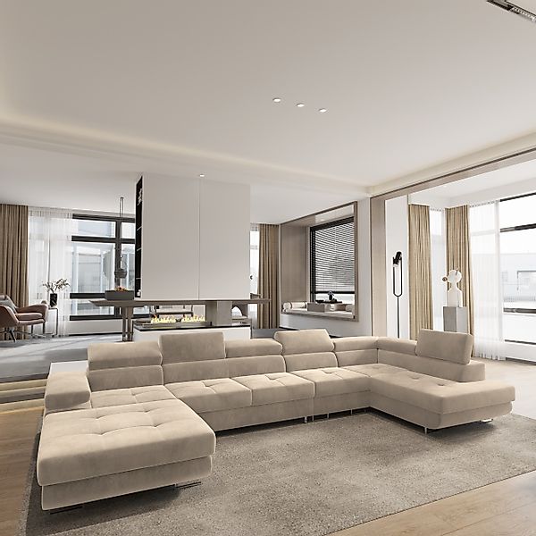 Masseno Ecksofa VELORA mit Schlaffunktion U-Form, günstig online kaufen