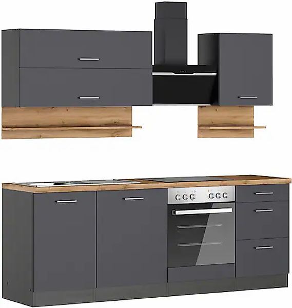 KOCHSTATION Küchenzeile »KS-Milan«, 220 cm breit, robuste Metallauszüge, vi günstig online kaufen