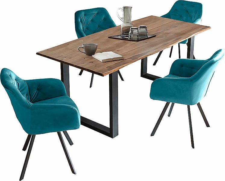 SalesFever Essgruppe, (Set, 5 tlg.), Stühle mit 360° Drehplatte unter der S günstig online kaufen