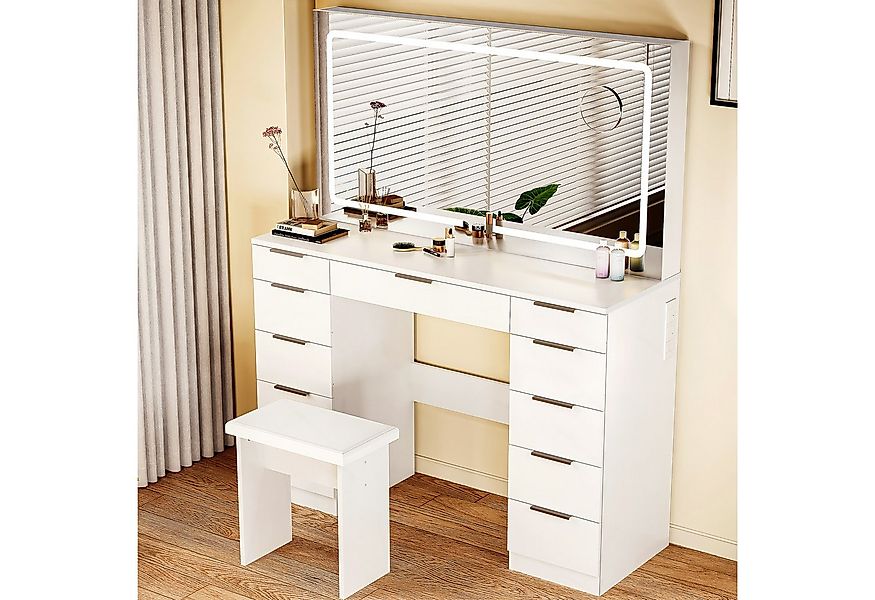 oyajia Schminktisch Kosmetiktisch mit Hocker & LED-Beleuchtung (Einstellbar günstig online kaufen