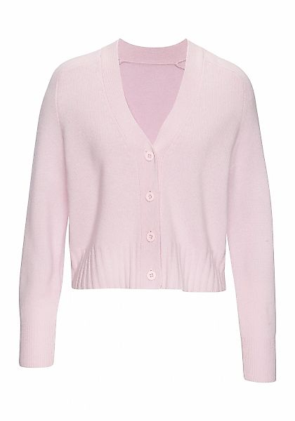 LASCANA Strickjacke, weiche Kaschmirstrickjacke mit V-Ausschnitt günstig online kaufen