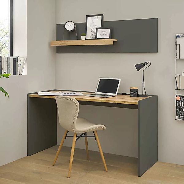 Arbeitszimmermoebel Set in Anthrazit Wildeichefarben (zweiteilig) günstig online kaufen