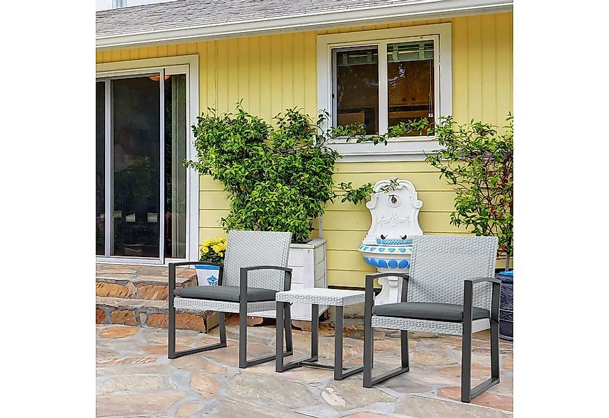 Outsunny Sitzgruppe Sitzgruppe mit Beistelltisch Gartenset Sitzgarnitur mit günstig online kaufen