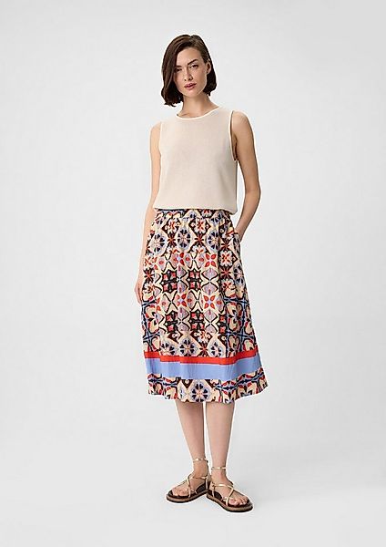 comma Midikleid Rock Ausgestellter Midi-Rock aus Viskosemix mit All-over-Pr günstig online kaufen