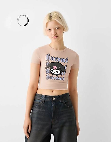 Bershka T-Shirt Kuromi Mit Kurzen Ärmeln Damen Xl Rosa günstig online kaufen