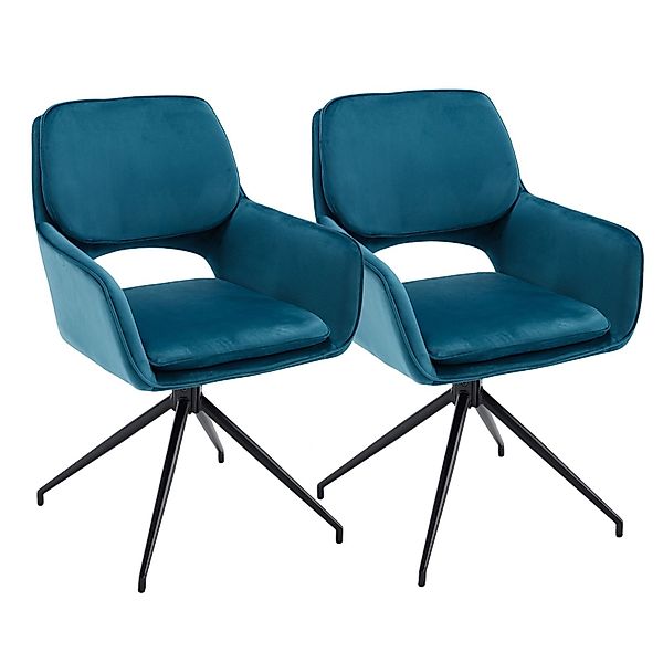 CHAIRUS Esszimmerstuhl 2er Set Drehstühle Chenille/Samt/Kunstfell günstig online kaufen