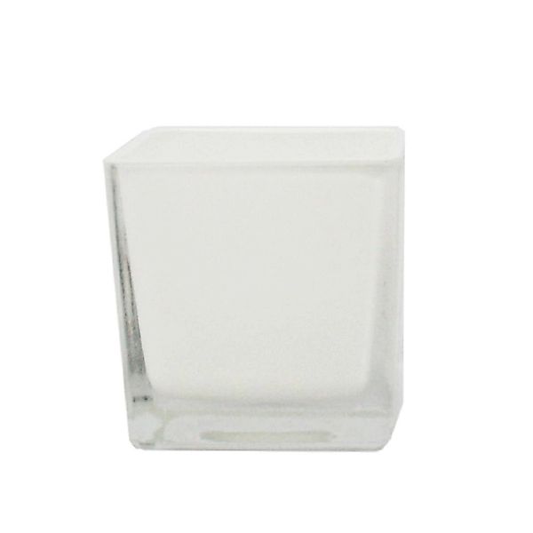 Exotenherz Übertopf Glas-Würfel 8x8x8cm Weiß günstig online kaufen