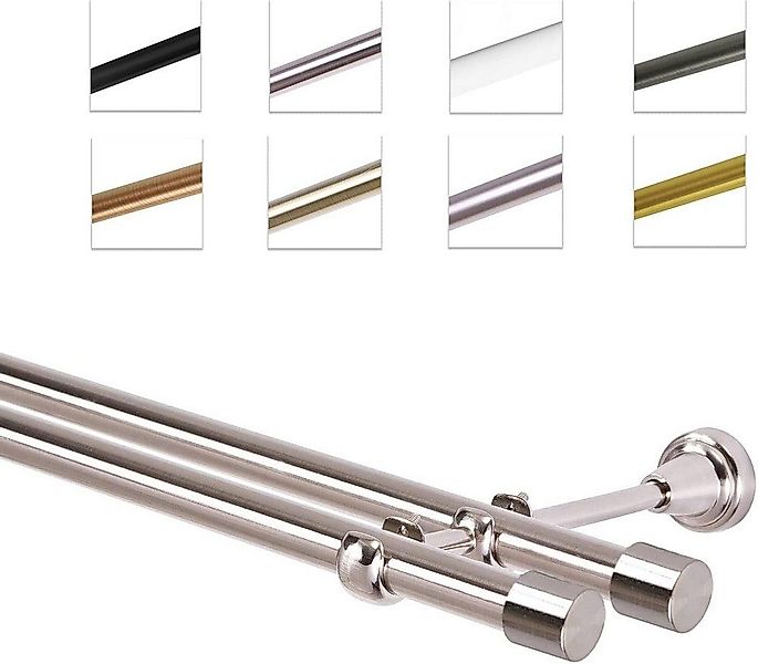 MDEKOR Gardinenstange Vorhangstange 19mm, 2-läufig, 2-läufig günstig online kaufen