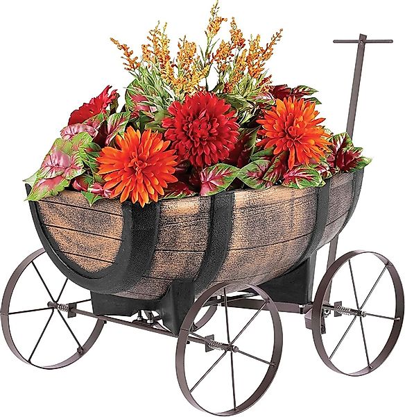 PROREGAL® Blumentopf Pflanzenwagen Whiskyfass, Maße 41x29x19cm, günstig online kaufen