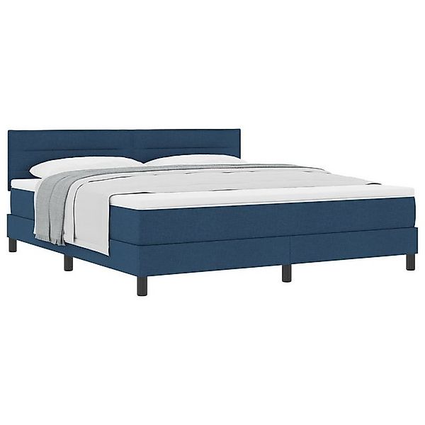 vidaXL Bett Boxspringbett mit Matratze Blau 180x200 cm Stoff (1-tlg) günstig online kaufen