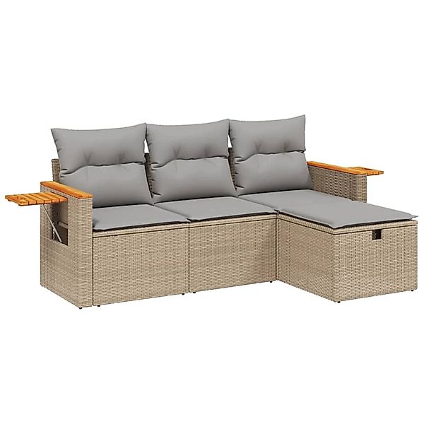 vidaXL Gartenlounge-Set 4-tlg. Garten-Sofagarnitur mit Kissen günstig online kaufen