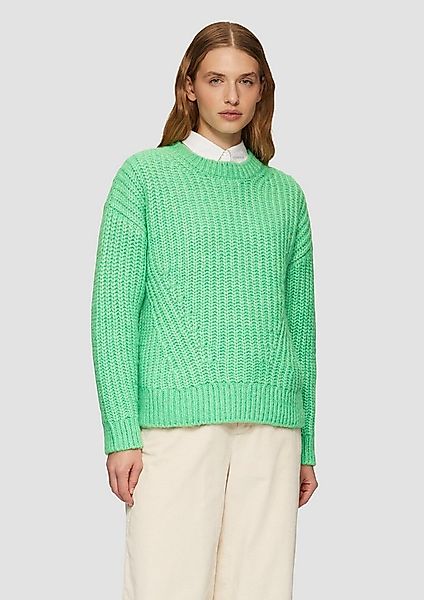 s.Oliver Longpullover Strickpullover Weicher Grobstrickpullover mit übersch günstig online kaufen